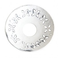 Kerzenring weiss Metall 8,5 cm 4.506